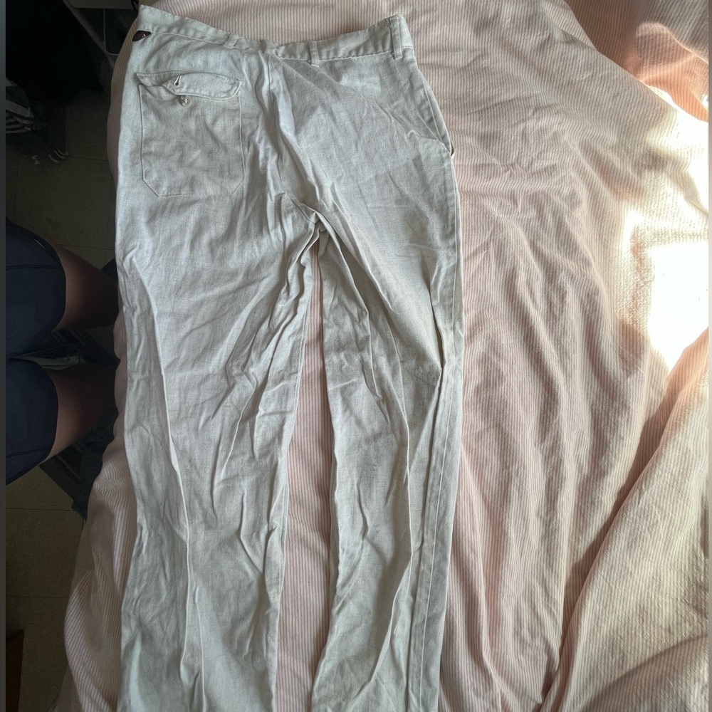 Beige linen pants